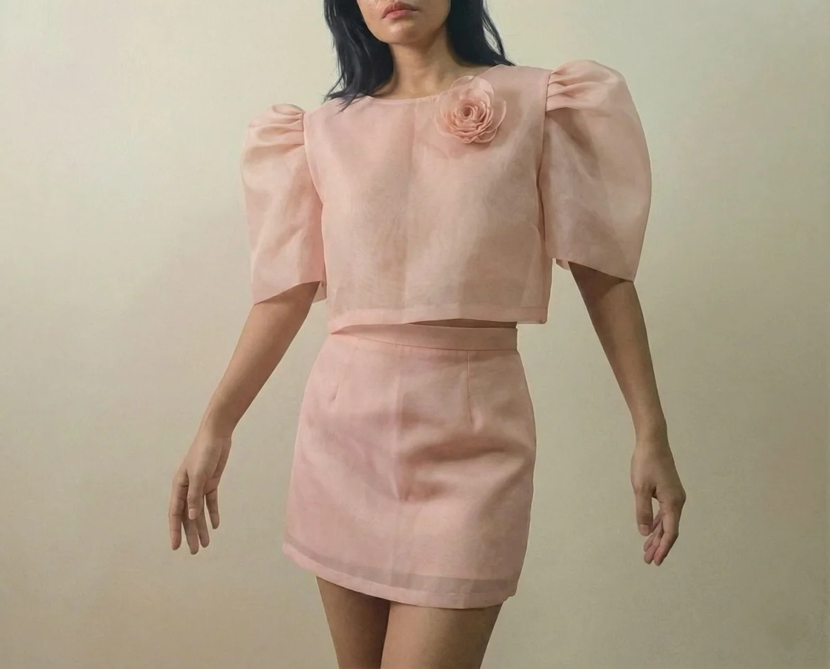 Carolina Camisa with Flower Brooch view 2