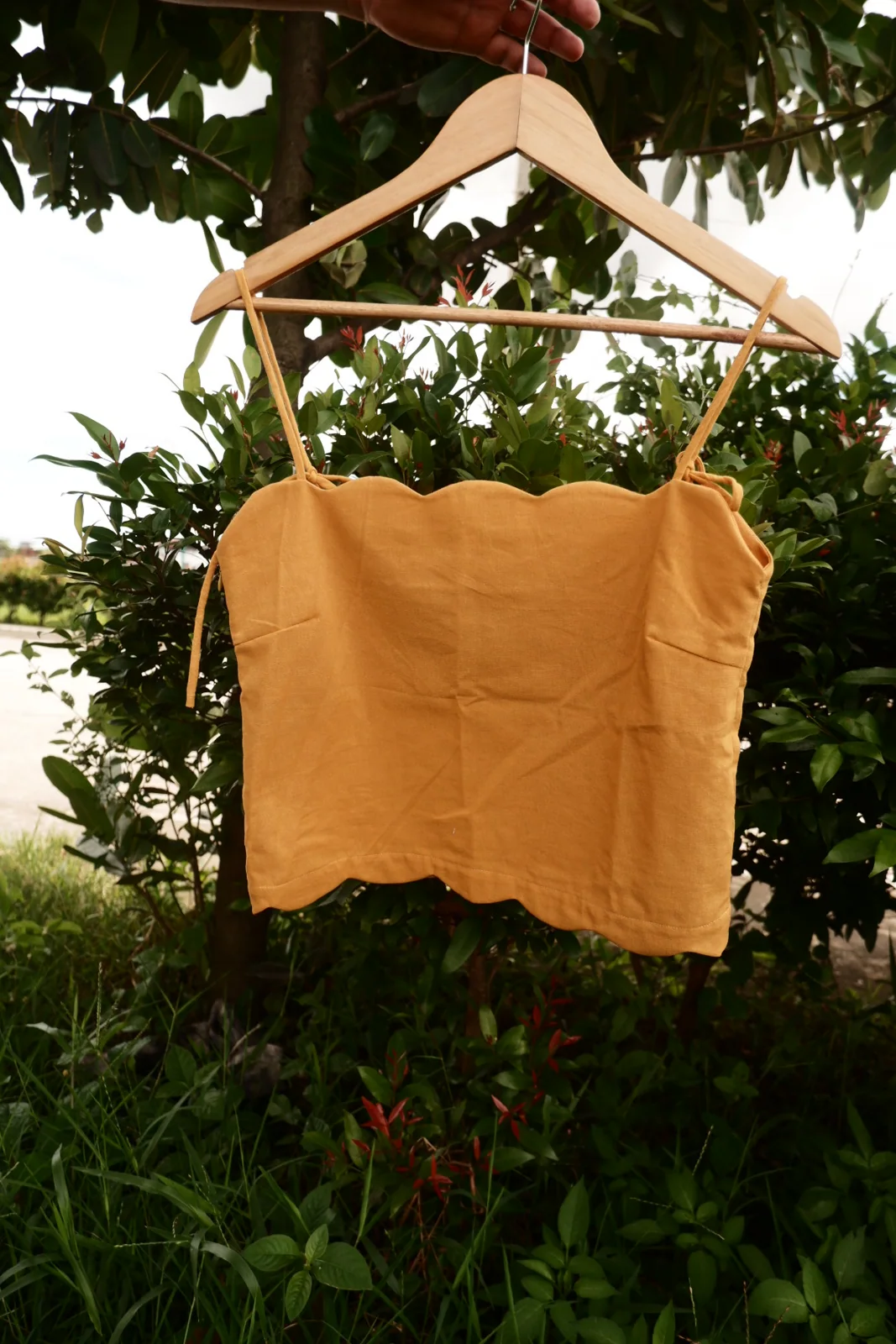 Solis Scalloped Top Mustard Yellow view 3