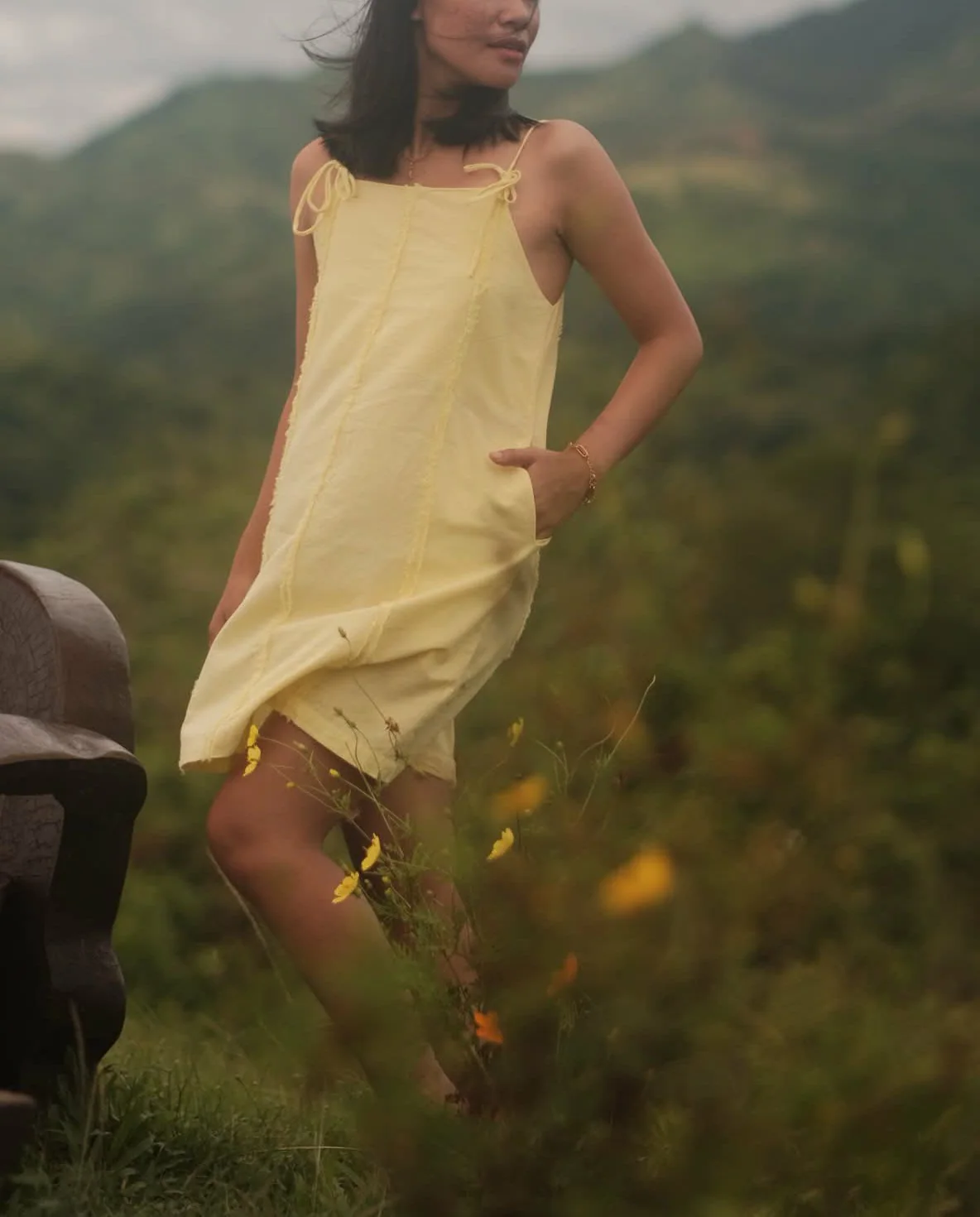 Malaya Panel Dress Yellow view 4