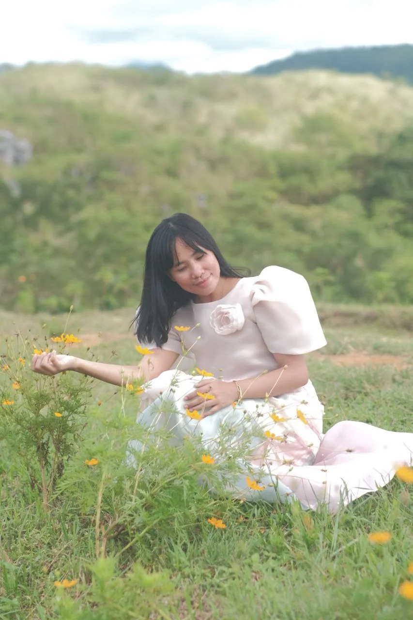 A Rose and Betty Filipiniana piece outdoors