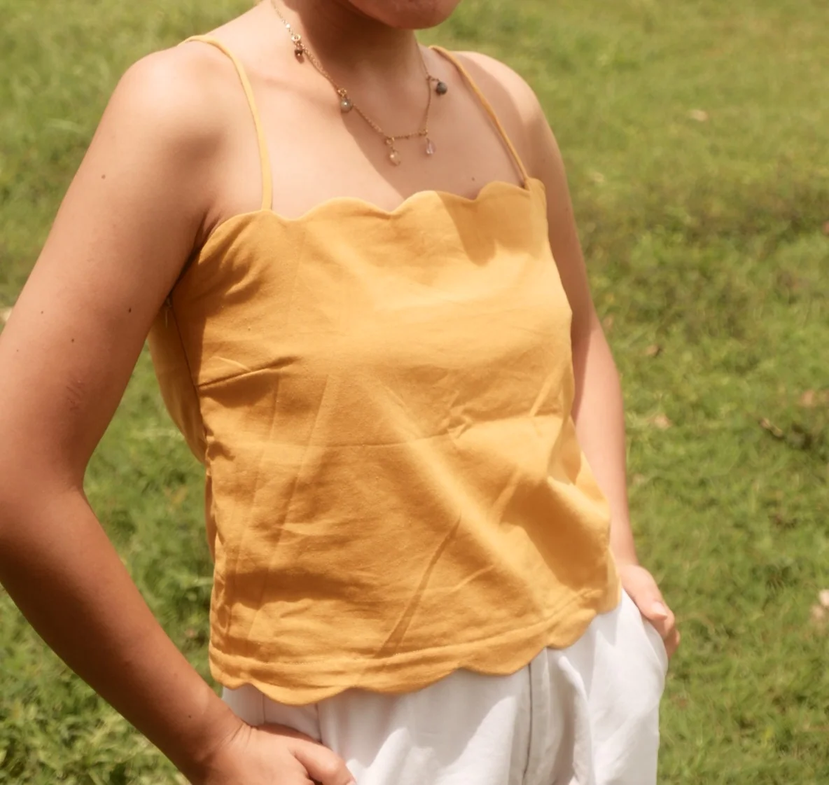 Solis Scalloped Top Mustard Yellow